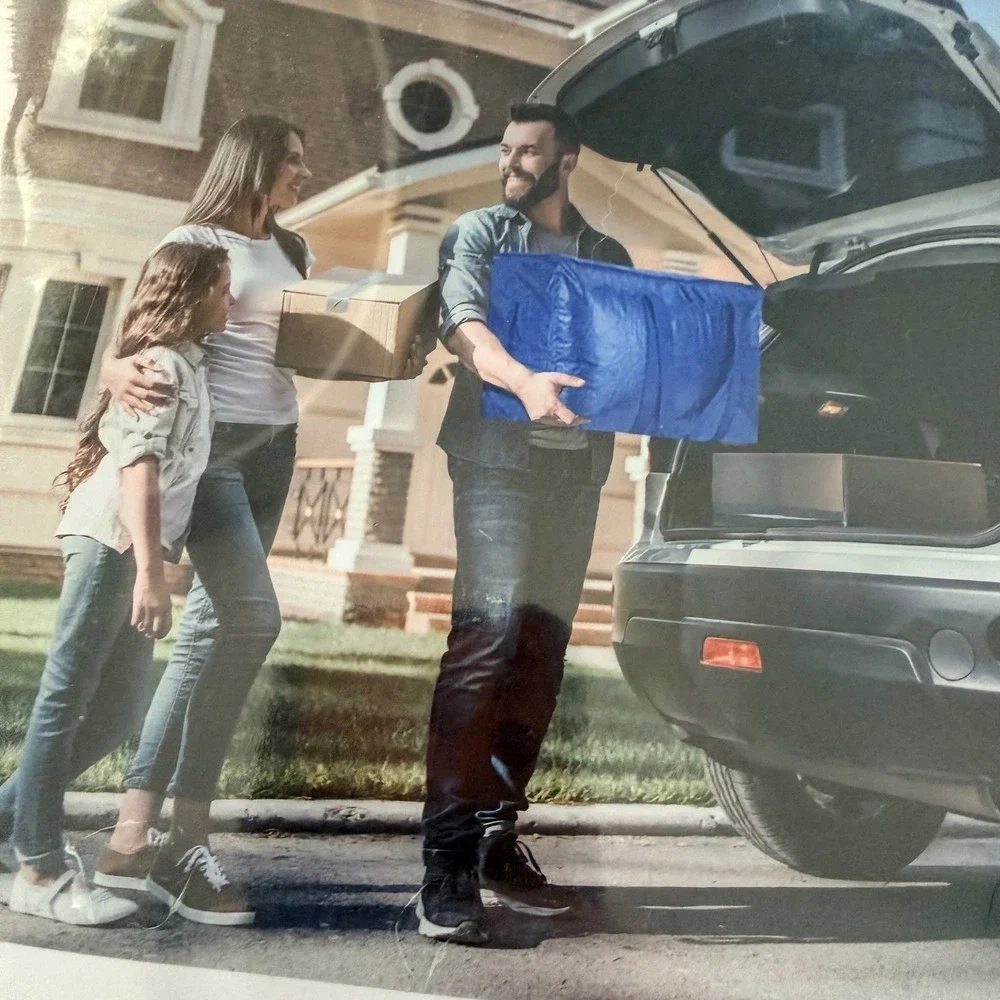 BALEINE 6 Pack Extra Large Moving Bags with Windows Color Stripe Heavy Duty Tote